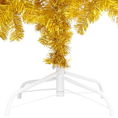 Christmas Tree with LED Light PET and Steel 210 cm Gold with 300 LEDs&rose gold balls