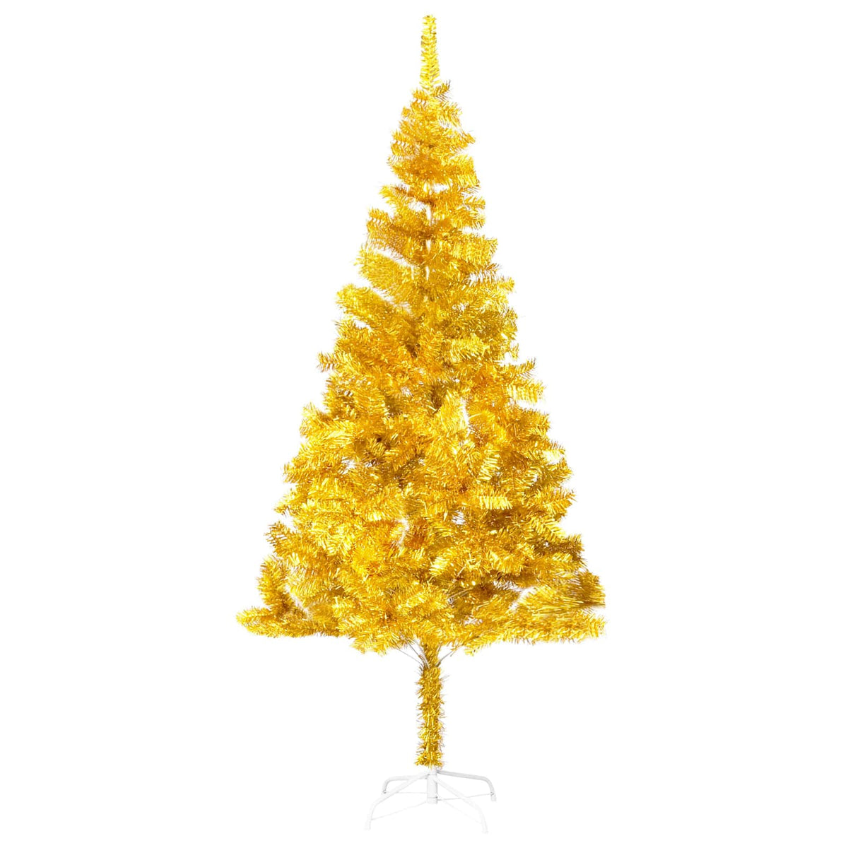 Christmas Tree with LED Light PET and Steel 210 cm Gold with 300 LEDs&rose gold balls