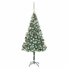 vidaXL Artificial Pre-lit Christmas Tree with Ball Set Pinecones 180 cm 1