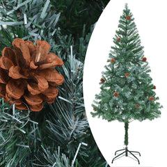 vidaXL Artificial Pre-lit Christmas Tree with Ball Set Pinecones 180 cm 2