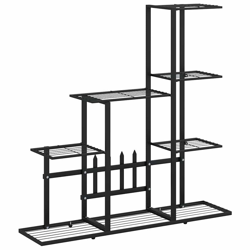 vidaXL Flower Stand 94.5x25x88 cm Black Metal 2