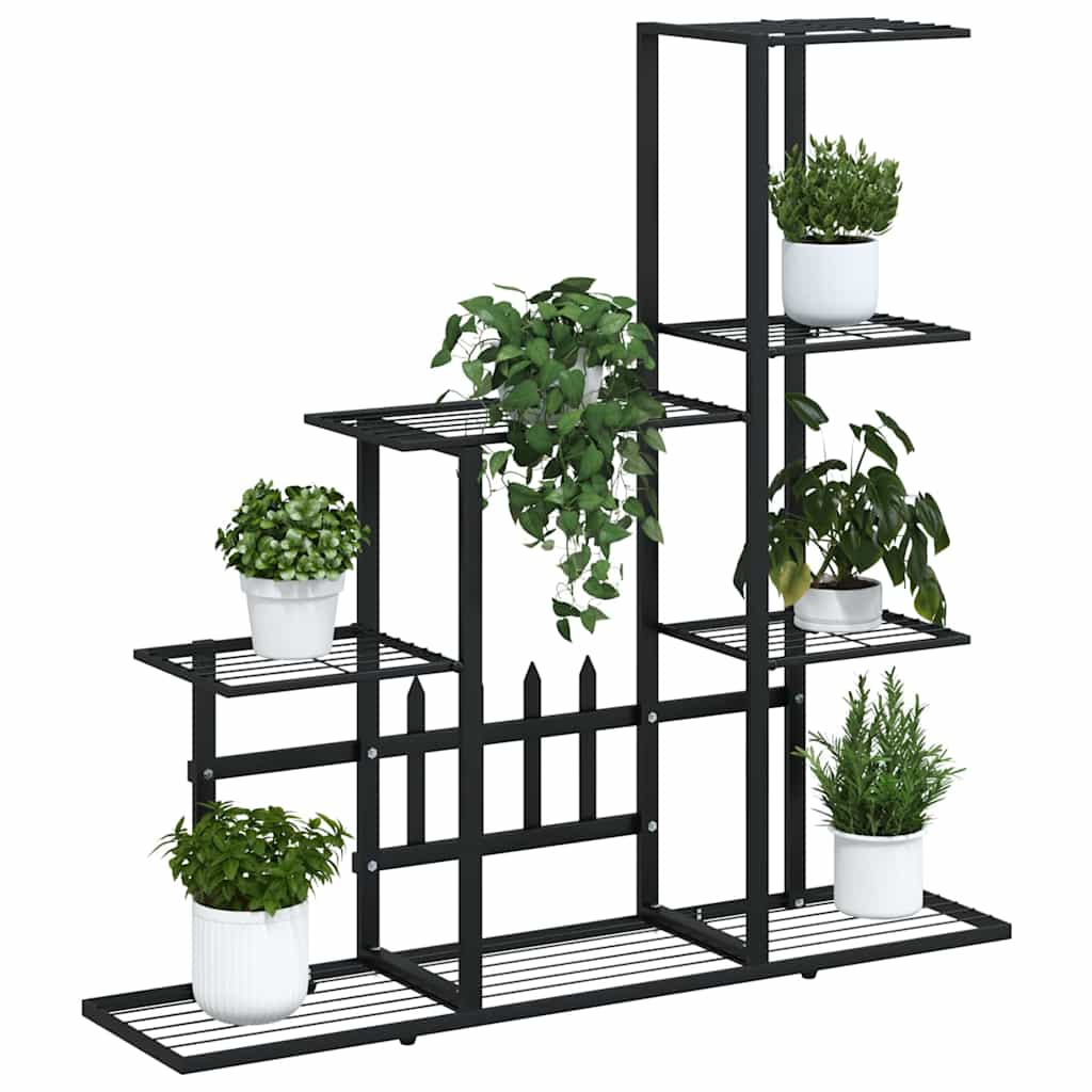 vidaXL Flower Stand 94.5x25x88 cm Black Metal 4
