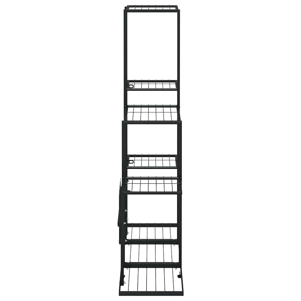 vidaXL Flower Stand 94.5x25x88 cm Black Metal 6