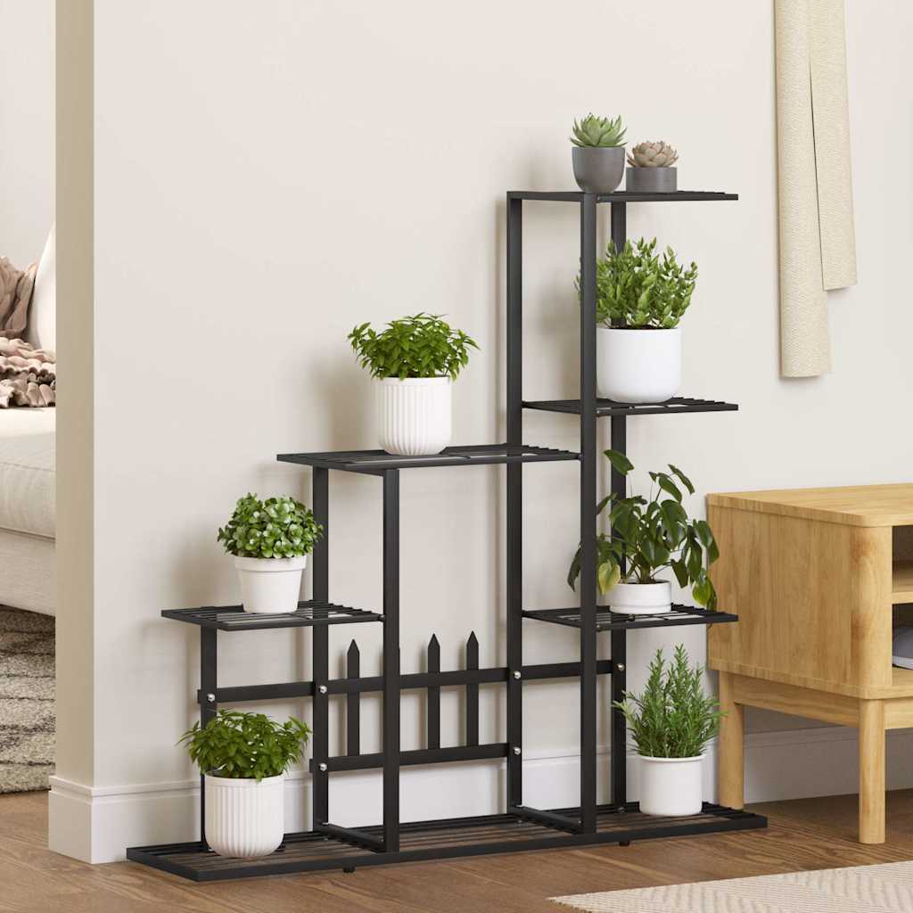 vidaXL Flower Stand 94.5x25x88 cm Black Metal 1
