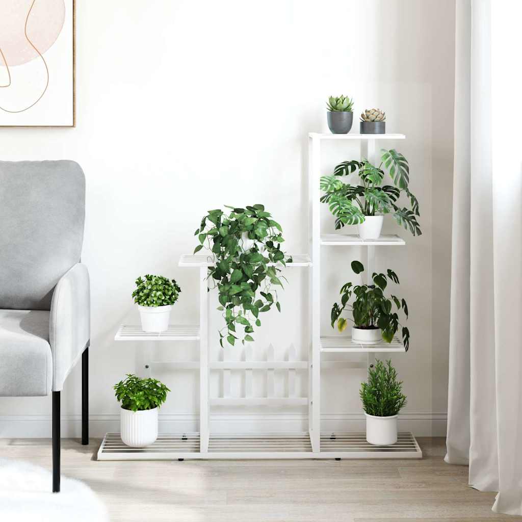 vidaXL Plant Stand | White | Metal | Medium | Durable | Flower Stand 3