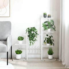 vidaXL Plant Stand | White | Metal | Medium | Durable | Flower Stand 3
