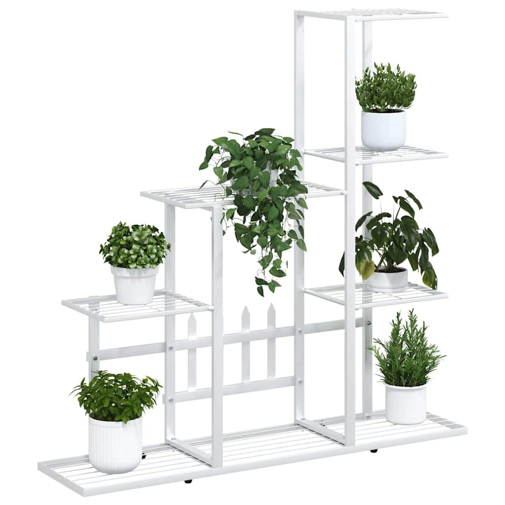 vidaXL Plant Stand | White | Metal | Medium | Durable | Flower Stand 4