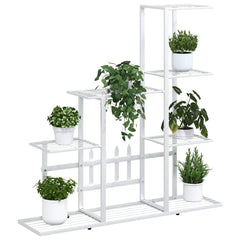 vidaXL Plant Stand | White | Metal | Medium | Durable | Flower Stand 4