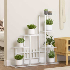 vidaXL Plant Stand | White | Metal | Medium | Durable | Flower Stand 1