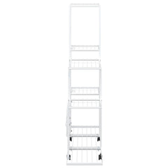 vidaXL Plant Stand | White | Metal | Medium | Rollable | Plant Stand 6