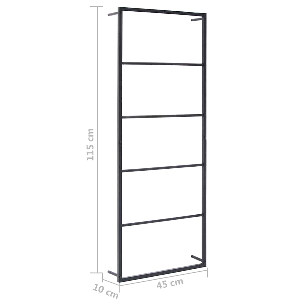 vidaXL Towel Rack | Black | Steel | Standard | Towel Rack | Rectangular 6