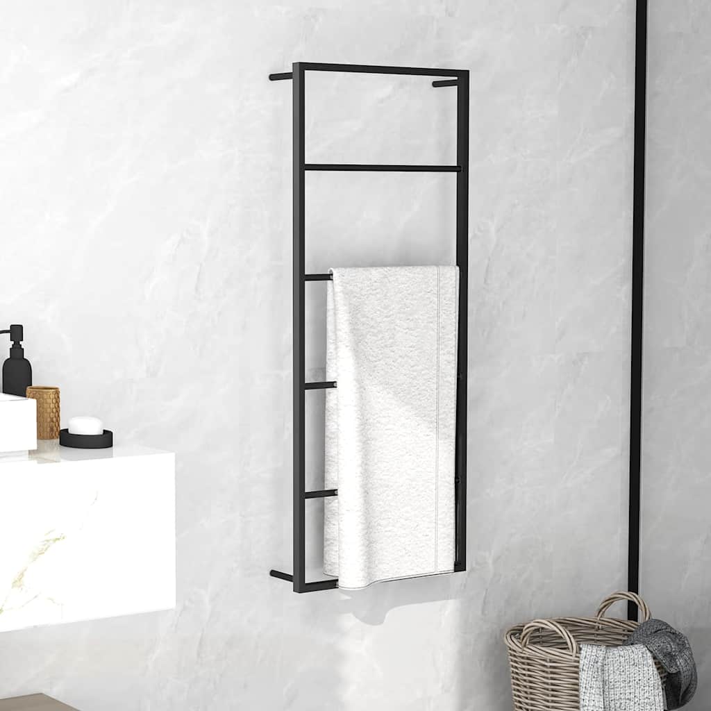 vidaXL Towel Rack | Black | Steel | Standard | Towel Rack | Rectangular 1