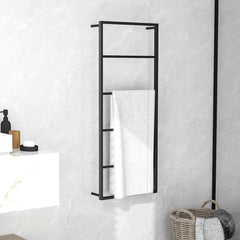 vidaXL Towel Rack | Black | Steel | Standard | Towel Rack | Rectangular 1
