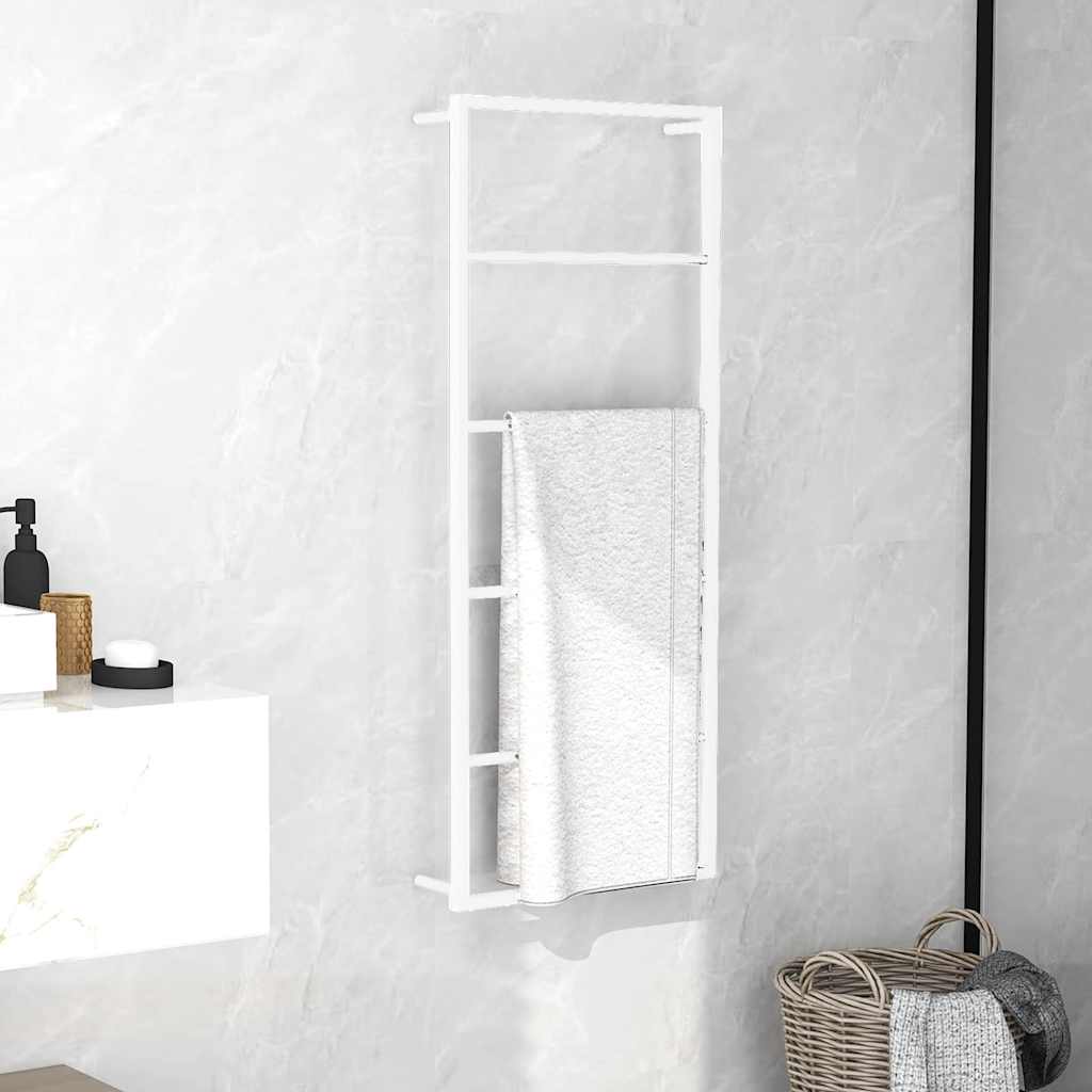 vidaXL Towel Rack | White | Steel | 115 cm high, 45 cm wide | Towel Rack 1