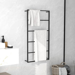 vidaXL Towel Rack | Black | Steel | 116 cm x 60 cm x 10 cm | Towel Rack 1