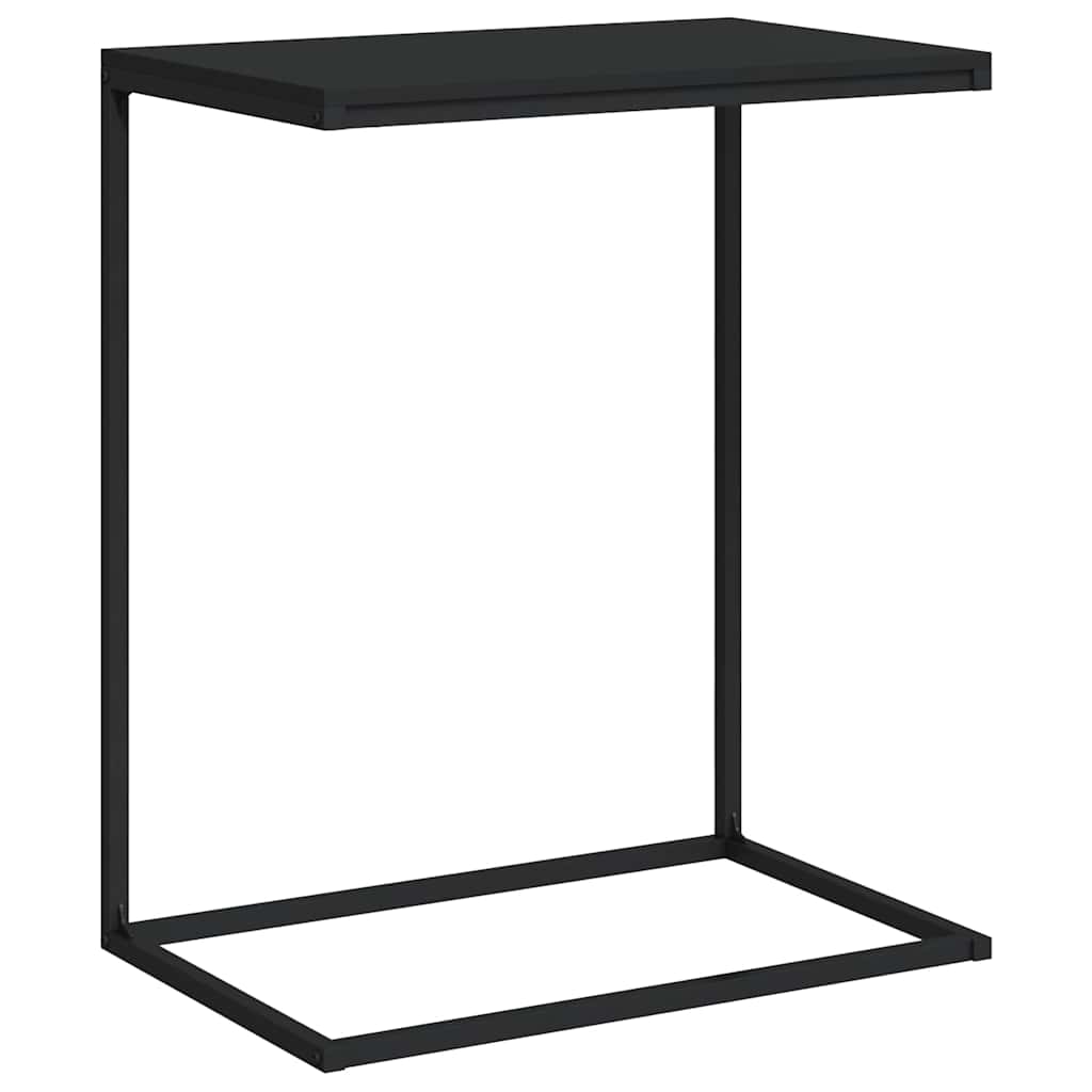 Side Table 55x35x66 cm Engineered Wood without wheels Width 55 cm Black