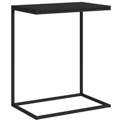 Side Table 55x35x66 cm Engineered Wood without wheels Width 55 cm Black