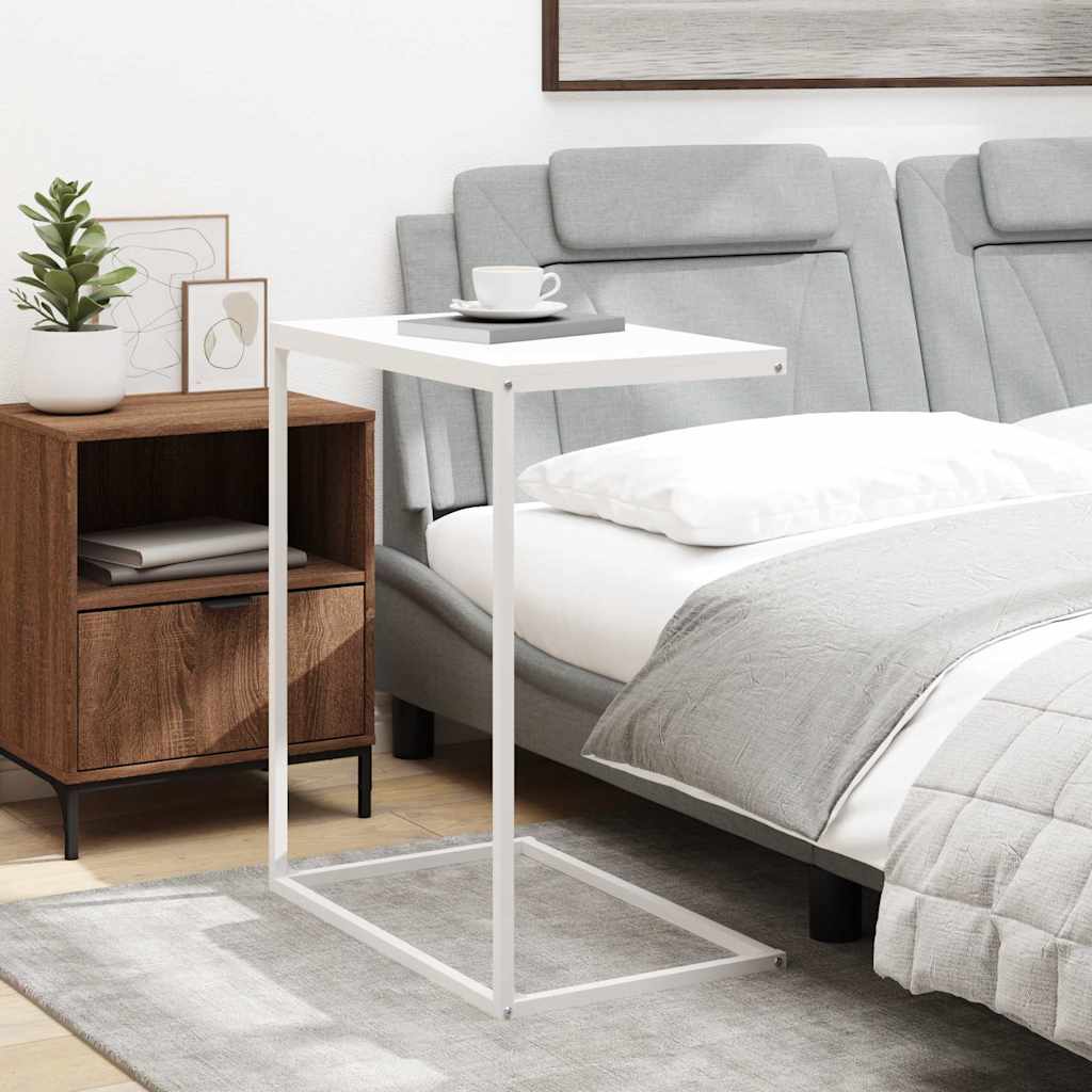 vidaXL Side Table | White | Engineered Wood, Iron | Compact | Durable 3