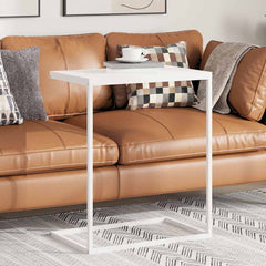 vidaXL Side Table | White | Engineered Wood, Iron | Compact | Durable 1