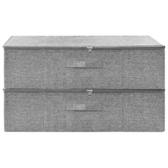 vidaXL Storage Boxes 2 pcs Fabric 70x40x18 cm Grey 3