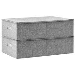 vidaXL Storage Boxes 2 pcs Fabric 70x40x18 cm Grey 4