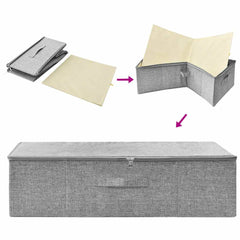 vidaXL Storage Boxes 2 pcs Fabric 70x40x18 cm Grey 5