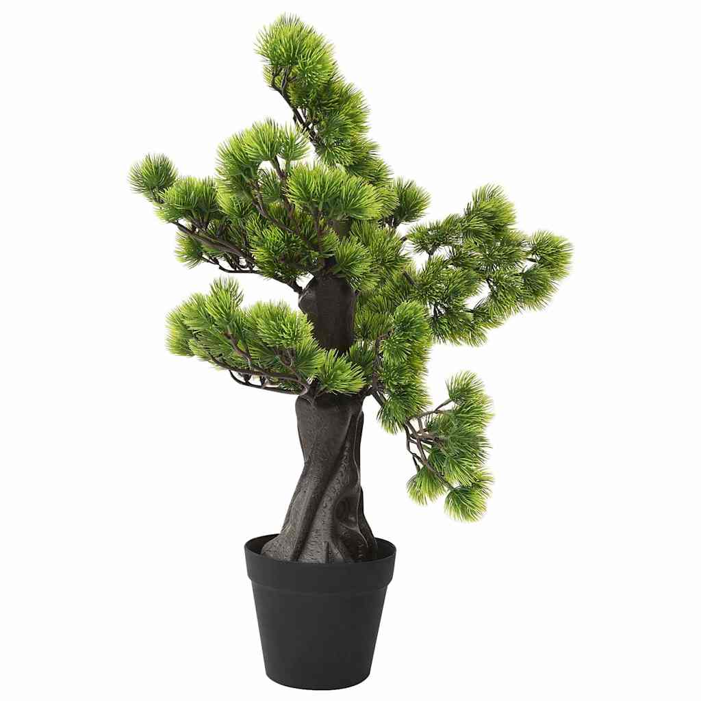 Artificial Pinus Bonsai with Pot Green Bright green