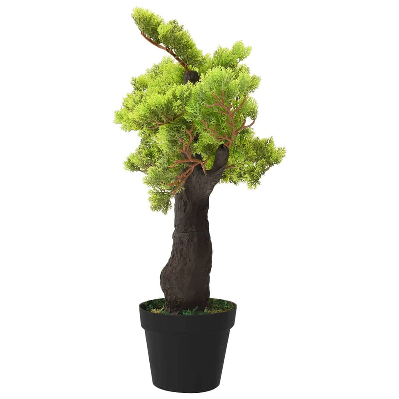 Artificial Cypress Bonsai with Pot 70 cm Green