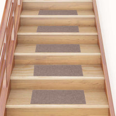 vidaXL Stair Mat | Set of 15 | Light Brown 1