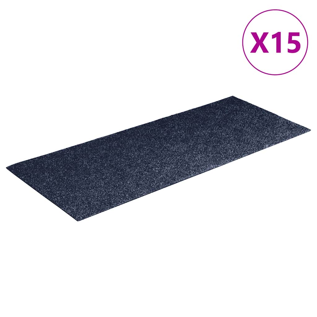 vidaXL Stair Mat | Set of 15 | Grey blue 2