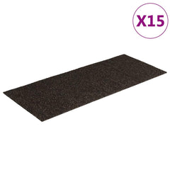 vidaXL Stair Mat | Set of 15 | Dark Brown 2