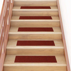 vidaXL Stair Mat | Set of 15 | Bordeaux red 1
