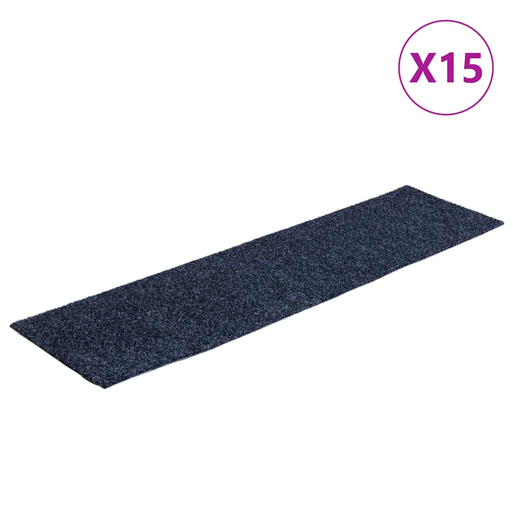 vidaXL Stair Mat |  Set of 15 | Grey blue 2