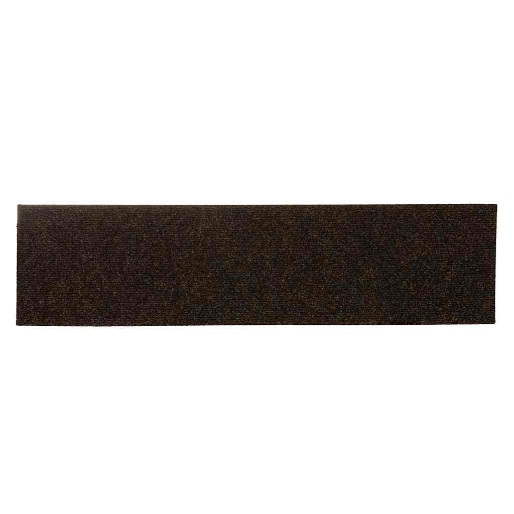 vidaXL Stair Mat | Set of 15 | Brown | Needle-punched fabric | 76 x 20 cm 5