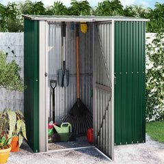 Garden Shed 180.5x97x209.5 cm Galvanised Steel Green
