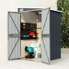 Wall-mounted Garden Shed Galvanised Steel Anthracite 118 x 100 x 178 cm
