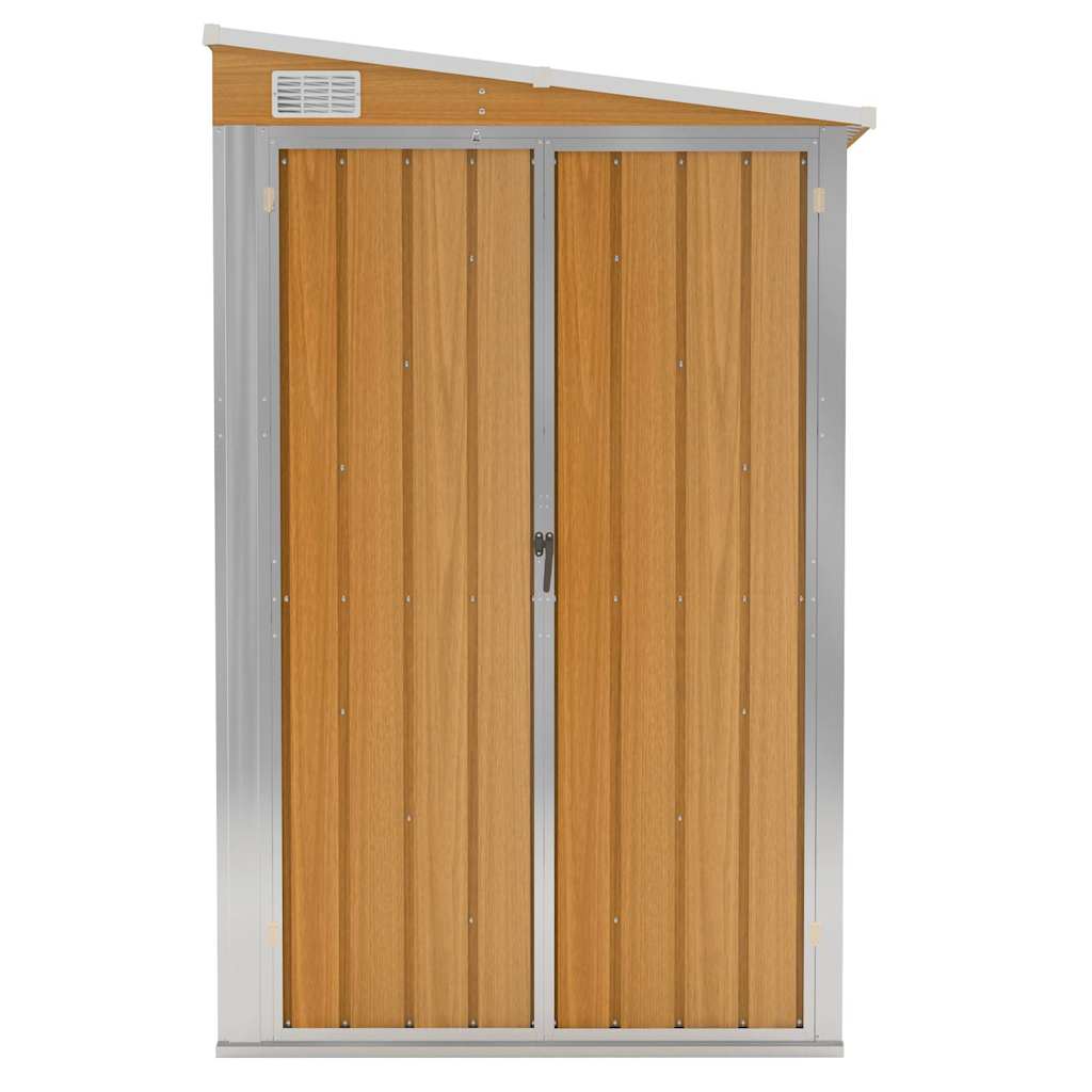 Wall-mounted Garden Shed Galvanised Steel Brown 118 x 194 x 178 cm