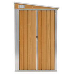 Wall-mounted Garden Shed Galvanised Steel Brown 118 x 194 x 178 cm