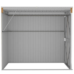 Wall-mounted Garden Shed Galvanised Steel Brown 118 x 194 x 178 cm