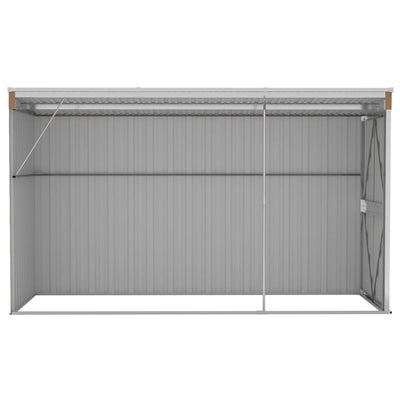 Wall-mounted Garden Shed Brown 118x288x178 cm Galvanised Steel