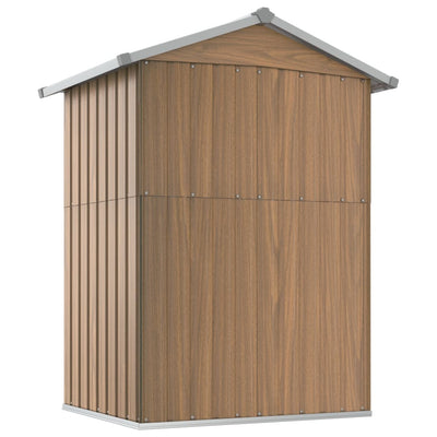 Garden Shed Brown 126x97.5x177 cm Galvanised Steel