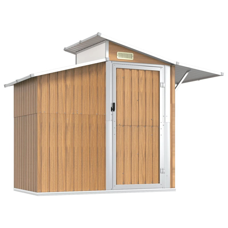 Garden Shed Brown 270x130x208.5 cm Galvanised Steel