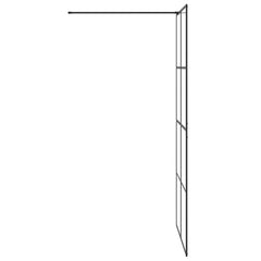 Walk-in Shower Wall Clear ESG Glass Transparent Black 100 x 195 cm