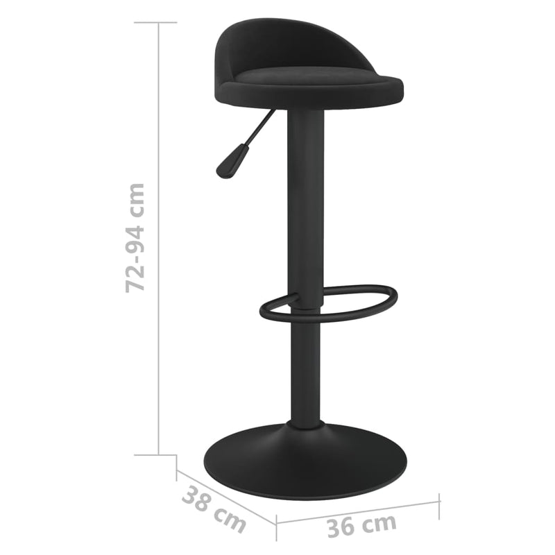 Bar Stools 2 pcs Black Velvet