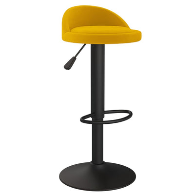 Bar Stools 2 pcs Yellow Velvet