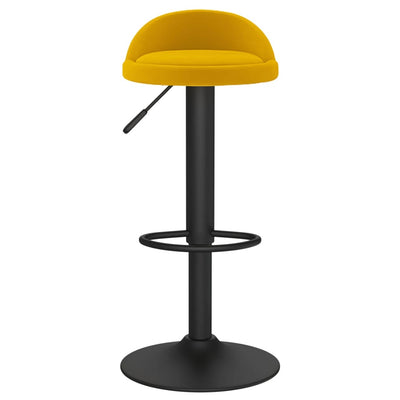 Bar Stools 2 pcs Yellow Velvet