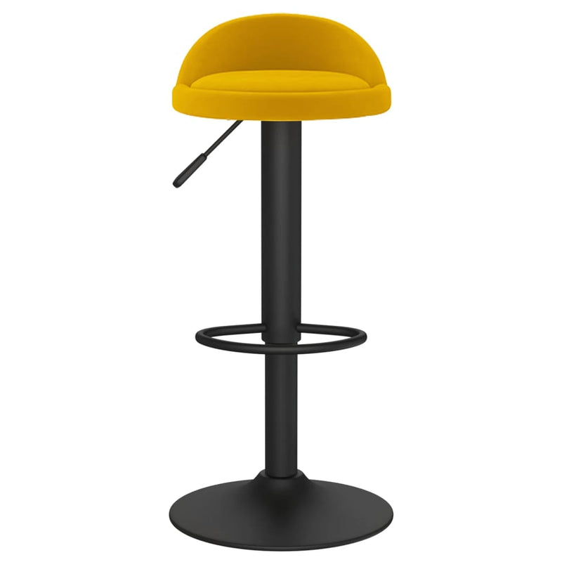 Bar Stools 2 pcs Yellow Velvet