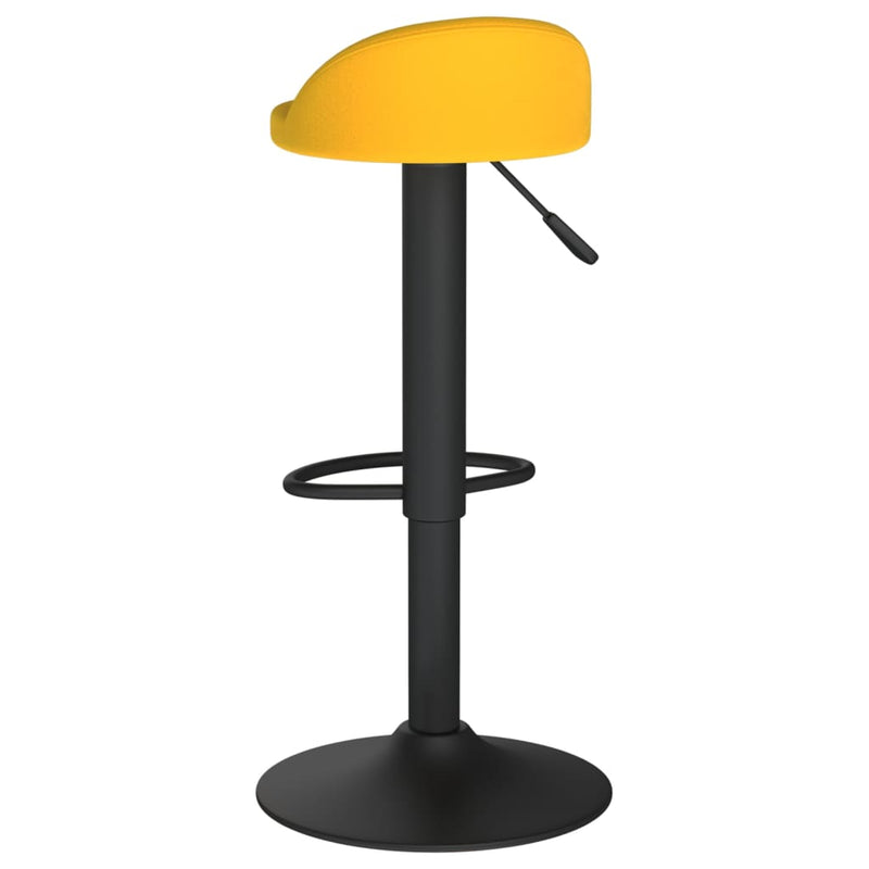 Bar Stools 2 pcs Yellow Velvet