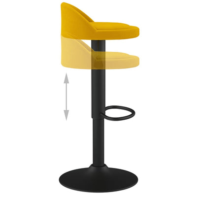 Bar Stools 2 pcs Yellow Velvet