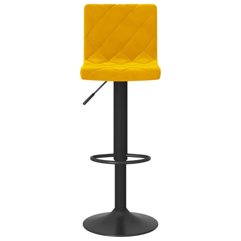 Bar Stools 2 pcs Mustard Yellow Velvet